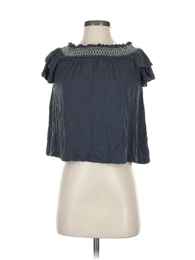 Pre-owned American Eagle Outfitters Short Sleeve Blouse In Gray