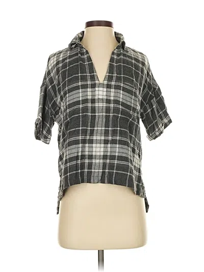 Pre-owned American Eagle Outfitters Short Sleeve Blouse In Gray