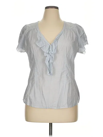 Pre-owned American Eagle Outfitters Short Sleeve Blouse In Gray