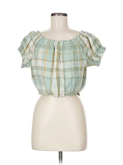 Pre-owned American Eagle Outfitters Short Sleeve Blouse In Green