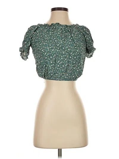 Pre-owned American Eagle Outfitters Short Sleeve Blouse In Green