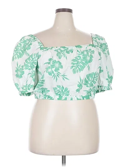Pre-owned American Eagle Outfitters Short Sleeve Blouse In Green