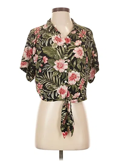 Pre-owned American Eagle Outfitters Short Sleeve Blouse In Green