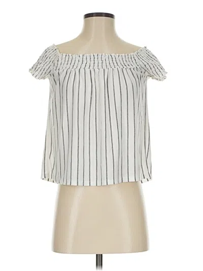 Pre-owned American Eagle Outfitters Short Sleeve Blouse In Ivory