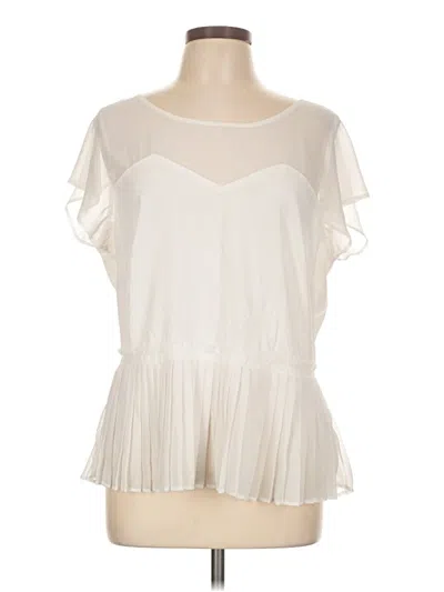 Pre-owned American Eagle Outfitters Short Sleeve Blouse In Ivory