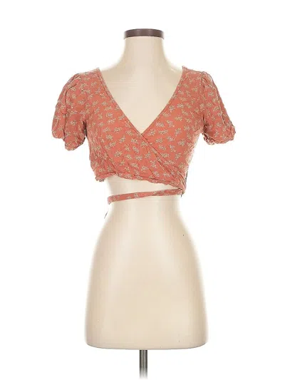 Pre-owned American Eagle Outfitters Short Sleeve Blouse In Orange