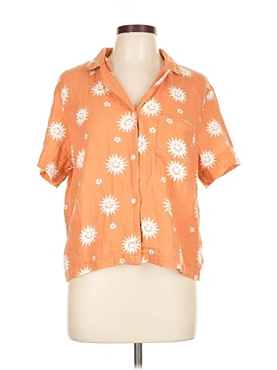 Pre-owned American Eagle Outfitters Short Sleeve Blouse In Orange