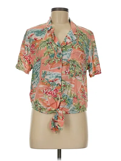 Pre-owned American Eagle Outfitters Short Sleeve Blouse In Orange