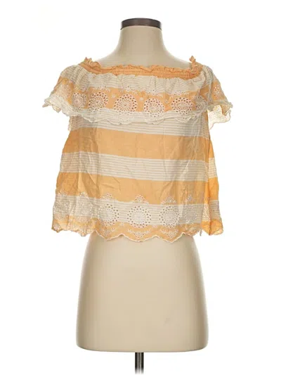 Pre-owned American Eagle Outfitters Short Sleeve Blouse In Orange