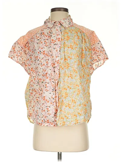 Pre-owned American Eagle Outfitters Short Sleeve Blouse In Orange