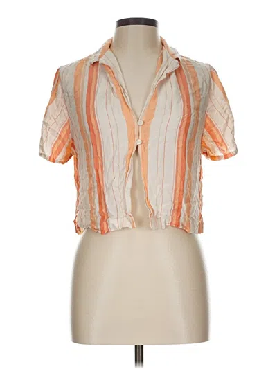 Pre-owned American Eagle Outfitters Short Sleeve Blouse In Orange