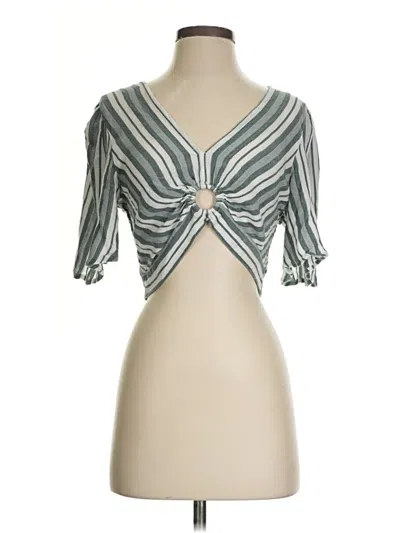 Pre-owned American Eagle Outfitters Short Sleeve Blouse In Silver