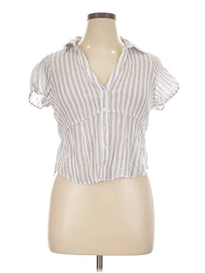 Pre-owned American Eagle Outfitters Short Sleeve Blouse In Silver