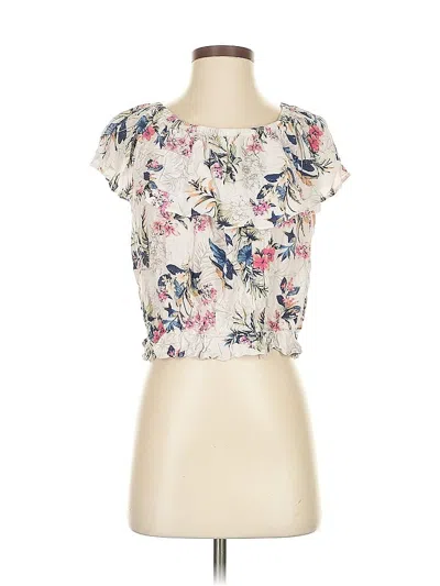 Pre-owned American Eagle Outfitters Short Sleeve Blouse In White