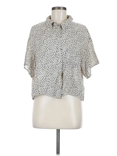Pre-owned American Eagle Outfitters Short Sleeve Blouse In White