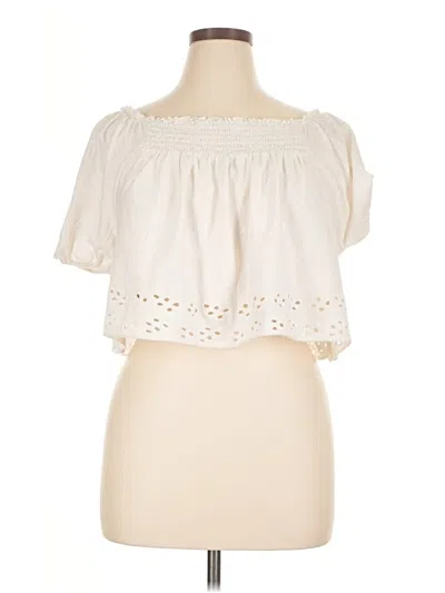 Pre-owned American Eagle Outfitters Short Sleeve Blouse In White