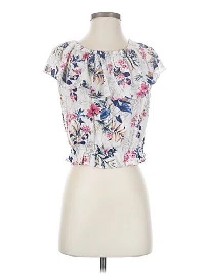 Pre-owned American Eagle Outfitters Short Sleeve Blouse In White