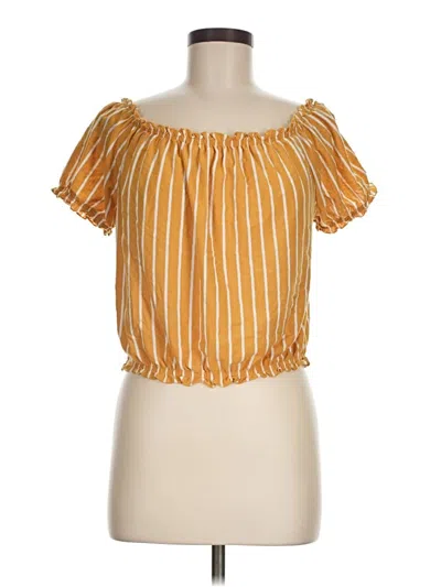 Pre-owned American Eagle Outfitters Short Sleeve Blouse In Yellow
