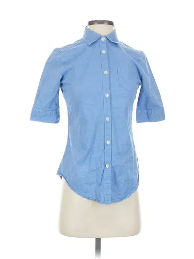 Pre-owned American Eagle Outfitters Short Sleeve Button Down Shirt In Blue