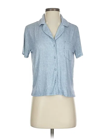Pre-owned American Eagle Outfitters Short Sleeve Button Down Shirt In Blue