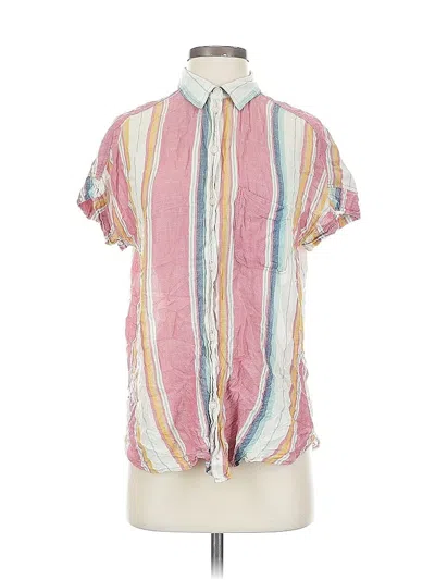Pre-owned American Eagle Outfitters Short Sleeve Button Down Shirt In Pink