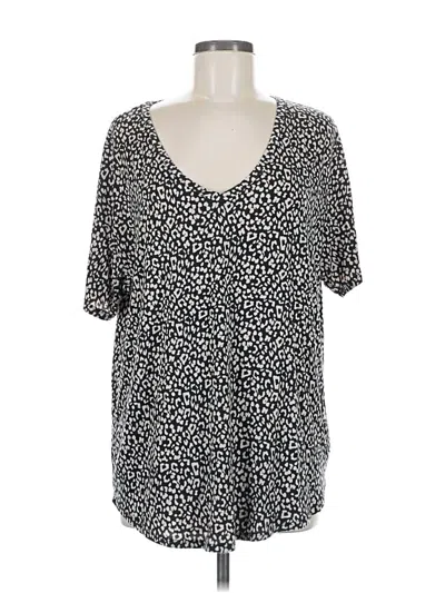 Pre-owned American Eagle Outfitters Short Sleeve Henley Shirt In Black