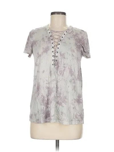 Pre-owned American Eagle Outfitters Short Sleeve Henley Shirt In Gray