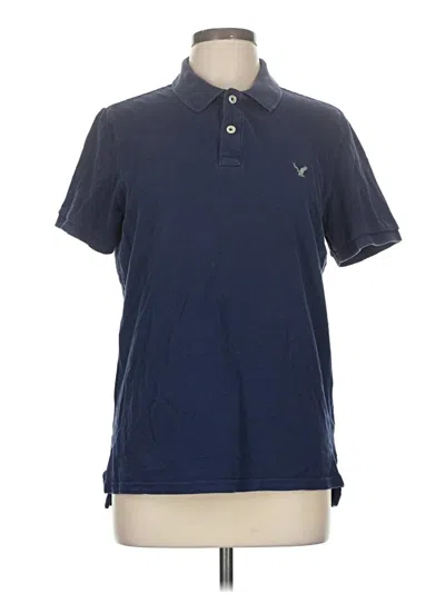 Pre-owned American Eagle Outfitters Short Sleeve Polo Shirt In Blue