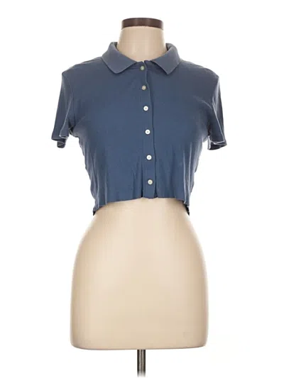 Pre-owned American Eagle Outfitters Short Sleeve Polo Shirt In Blue