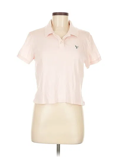 Pre-owned American Eagle Outfitters Short Sleeve Polo Shirt In Pink