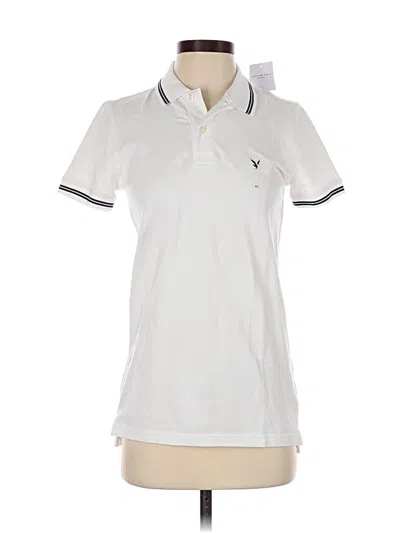 Pre-owned American Eagle Outfitters Short Sleeve Polo Shirt In White