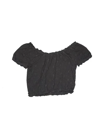 Pre-owned American Eagle Outfitters Kids' Short Sleeve Top Black Off The Shoulder Neckline Tops