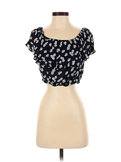Pre-owned American Eagle Outfitters Short Sleeve Top Black Sweetheart Neckline Tops