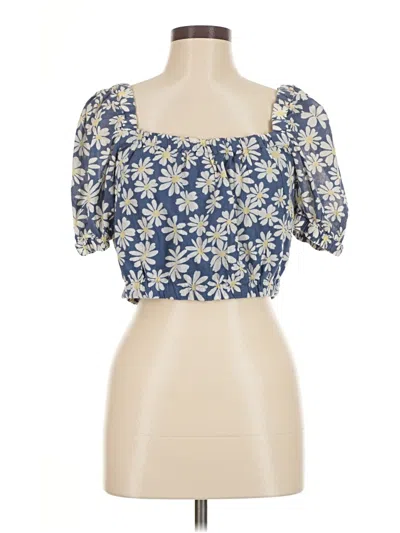 Pre-owned American Eagle Outfitters Short Sleeve Top Blue Sweetheart Neckline Tops