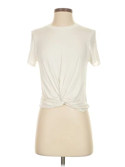 Pre-owned American Eagle Outfitters Short Sleeve Top Ivory Keyhole Neckline Tops In White