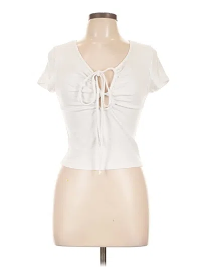 Pre-owned American Eagle Outfitters Short Sleeve Top Ivory Sweetheart Neckline Tops