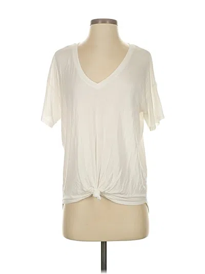 Pre-owned American Eagle Outfitters Short Sleeve Top Ivory V Neck Tops In White