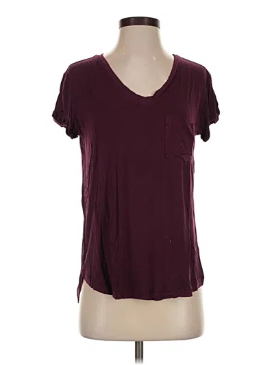 Pre-owned American Eagle Outfitters Short Sleeve T-shirt In Burgundy