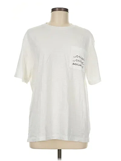Pre-owned American Eagle Outfitters Short Sleeve T-shirt In Ivory
