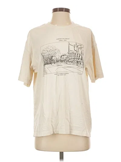 Pre-owned American Eagle Outfitters Short Sleeve T-shirt In Ivory
