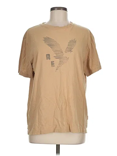 Pre-owned American Eagle Outfitters Short Sleeve T-shirt In Tan
