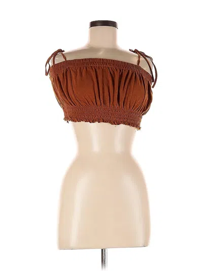 Pre-owned American Eagle Outfitters Sleeveless Blouse In Brown
