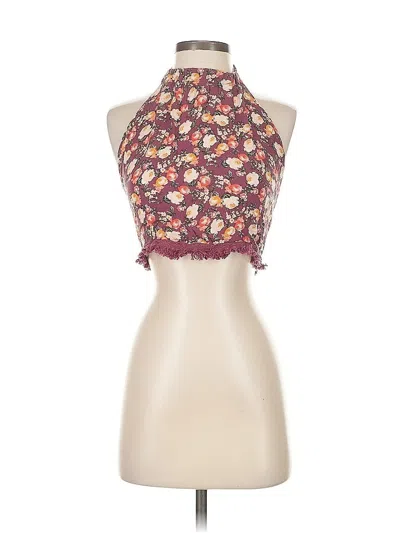 Pre-owned American Eagle Outfitters Sleeveless Blouse In Burgundy