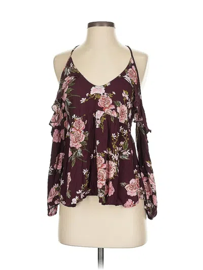 Pre-owned American Eagle Outfitters Sleeveless Blouse In Burgundy
