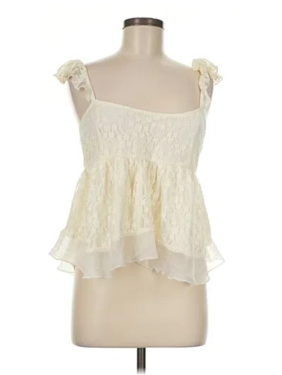 Pre-owned American Eagle Outfitters Sleeveless Blouse In Ivory
