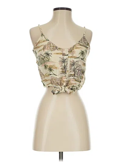Pre-owned American Eagle Outfitters Sleeveless Blouse In Tan