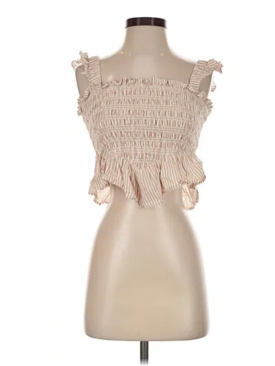 Pre-owned American Eagle Outfitters Sleeveless Blouse In Tan