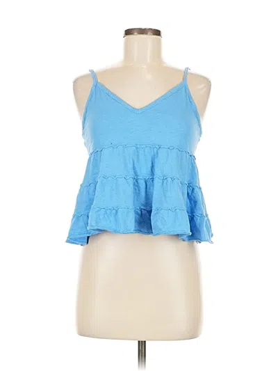 Pre-owned American Eagle Outfitters Sleeveless Top Blue Halter Neckline Tops