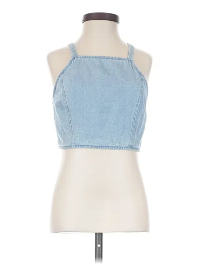 Pre-owned American Eagle Outfitters Sleeveless Top Blue Halter Neckline Tops