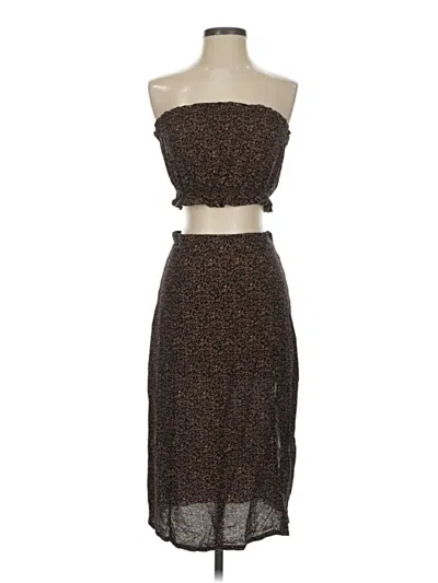 Pre-owned American Eagle Outfitters Sleeveless Top Brown Strapless Neckline Tops